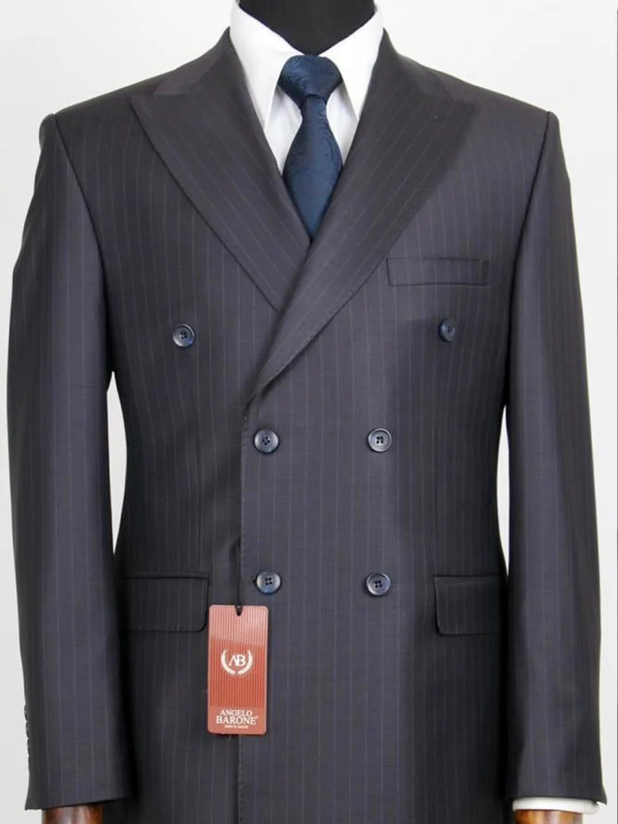 Charcoal Pinstripe Double-Breasted suit — Glory Room Boutique Pretoria