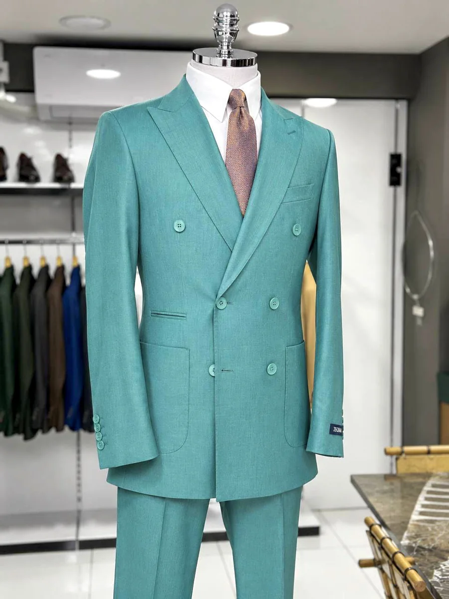 Teal Double-Breasted suit — Glory Room Boutique Pretoria
