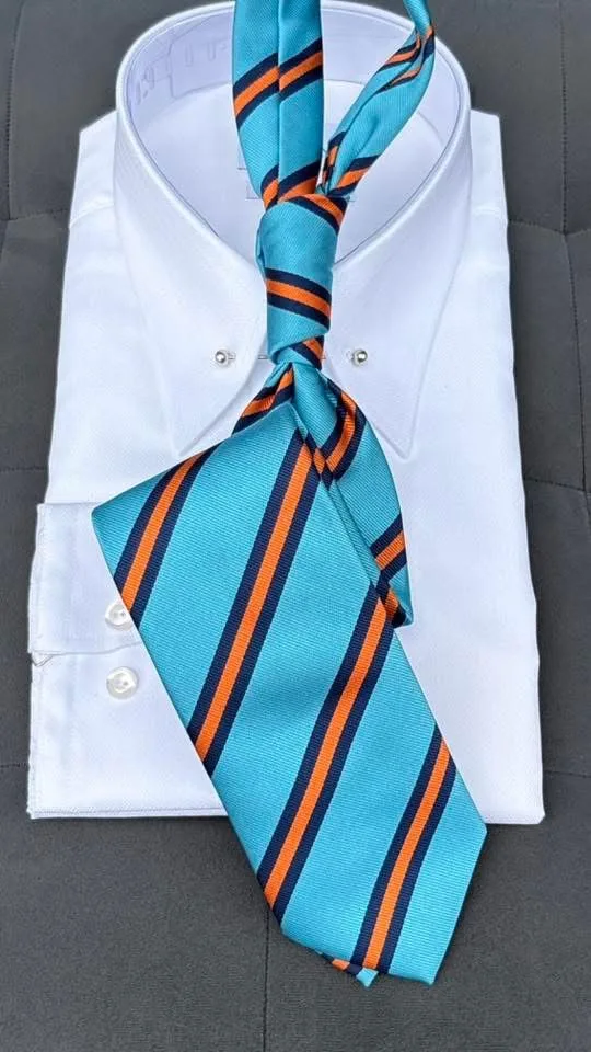 Teal & Orange Stripe tie — Glory Room Boutique Pretoria